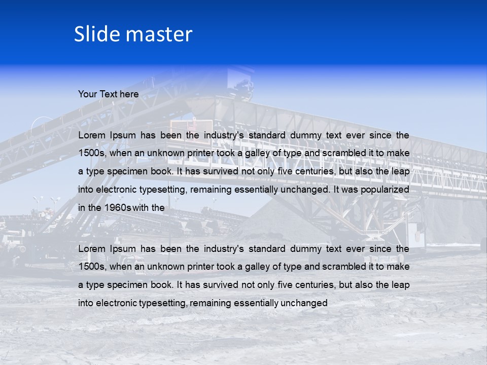 Load Machinery Gold PowerPoint Template