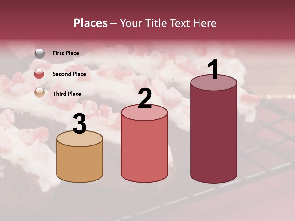 A Piece Of Cake With White Frosting And Pink Sprinkles PowerPoint Template