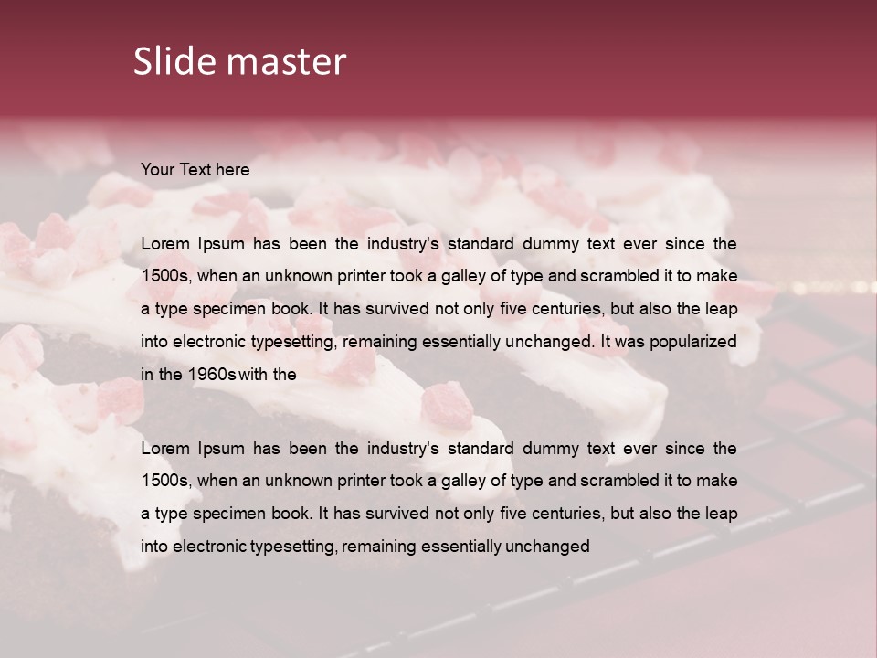 A Piece Of Cake With White Frosting And Pink Sprinkles PowerPoint Template