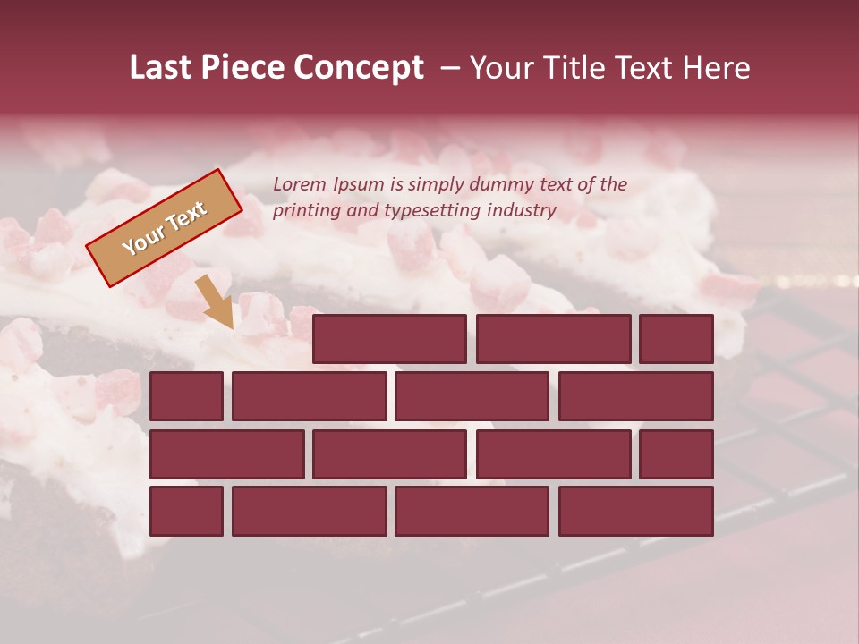 A Piece Of Cake With White Frosting And Pink Sprinkles PowerPoint Template