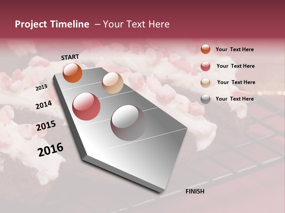 A Piece Of Cake With White Frosting And Pink Sprinkles PowerPoint Template