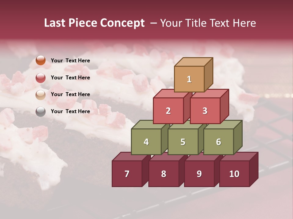 A Piece Of Cake With White Frosting And Pink Sprinkles PowerPoint Template