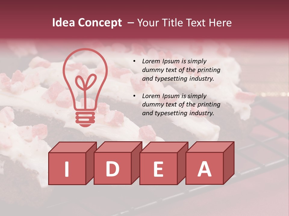 A Piece Of Cake With White Frosting And Pink Sprinkles PowerPoint Template