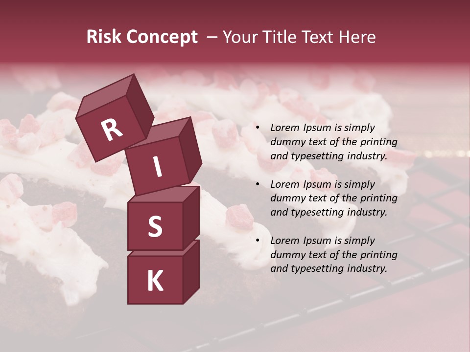 A Piece Of Cake With White Frosting And Pink Sprinkles PowerPoint Template