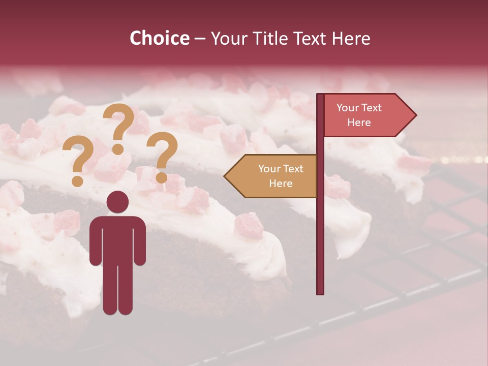 A Piece Of Cake With White Frosting And Pink Sprinkles PowerPoint Template