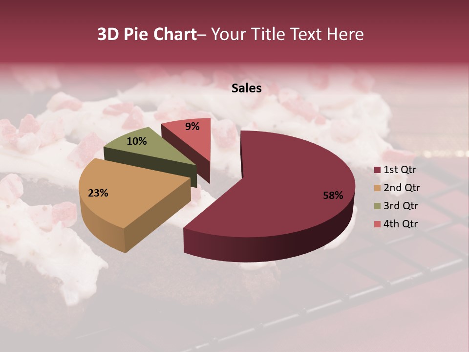A Piece Of Cake With White Frosting And Pink Sprinkles PowerPoint Template