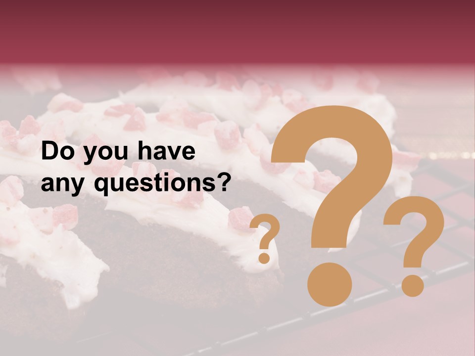 A Piece Of Cake With White Frosting And Pink Sprinkles PowerPoint Template