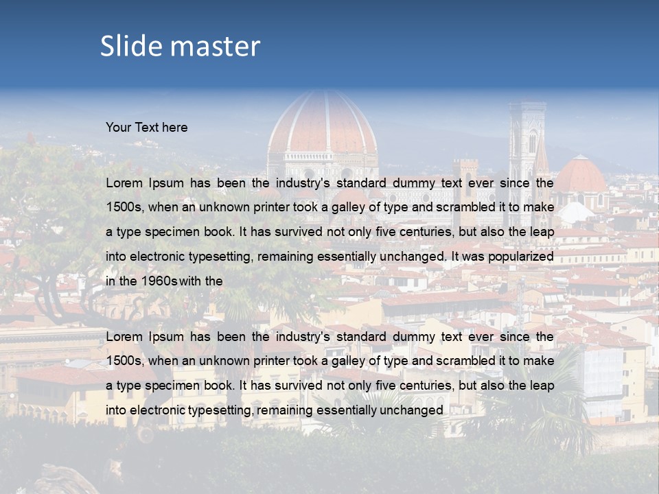 A View Of A City With A Dome In The Background PowerPoint Template