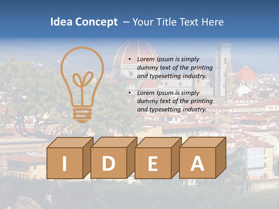 A View Of A City With A Dome In The Background PowerPoint Template