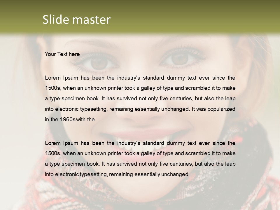 A Woman Smiling With A Scarf Around Her Neck PowerPoint Template