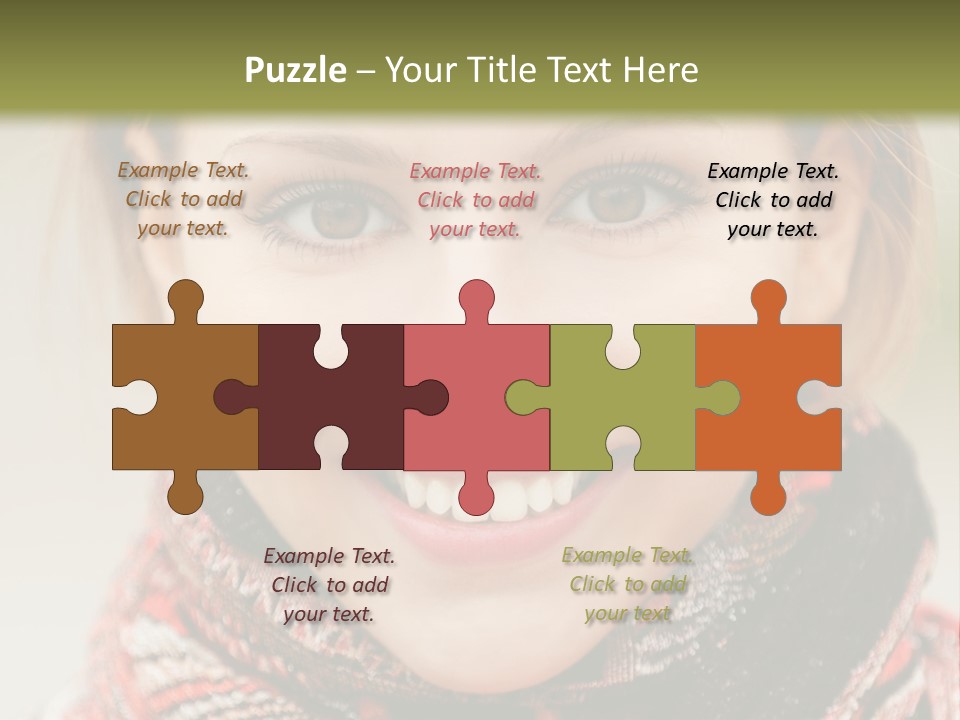 A Woman Smiling With A Scarf Around Her Neck PowerPoint Template