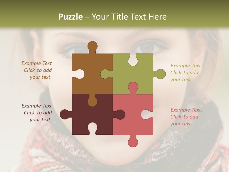 A Woman Smiling With A Scarf Around Her Neck PowerPoint Template