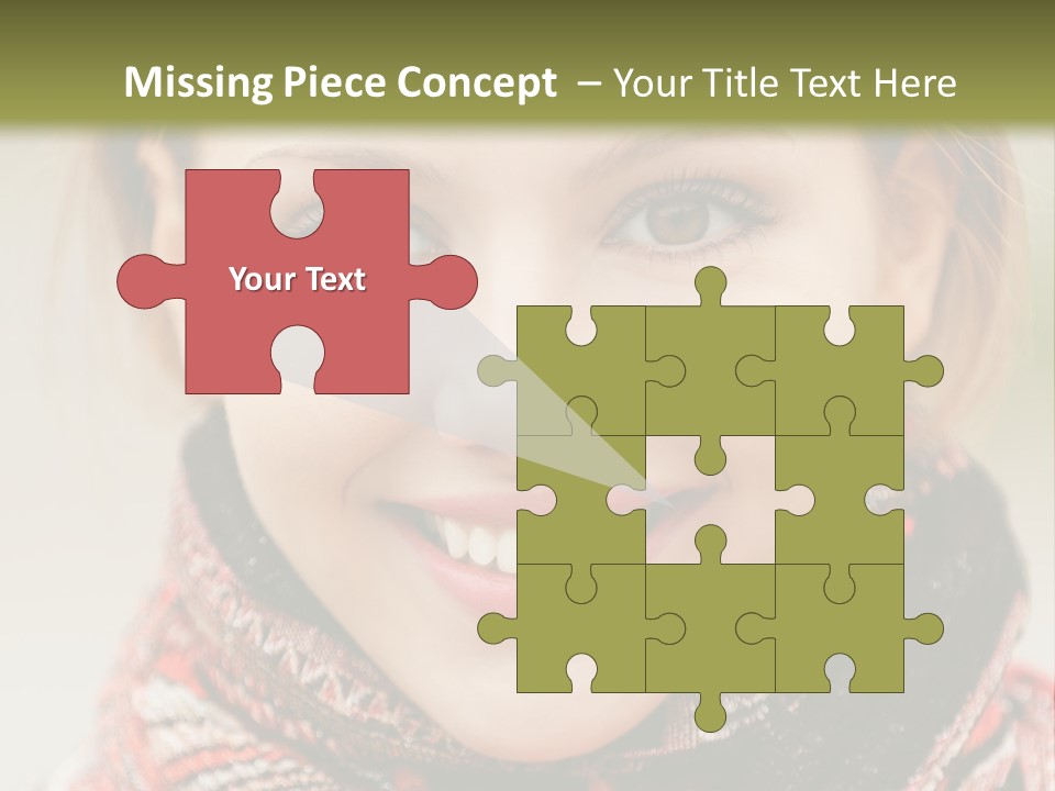 A Woman Smiling With A Scarf Around Her Neck PowerPoint Template