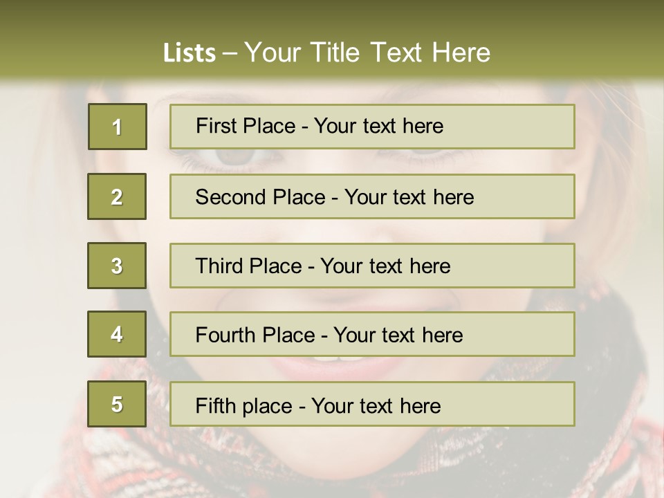 A Woman Smiling With A Scarf Around Her Neck PowerPoint Template