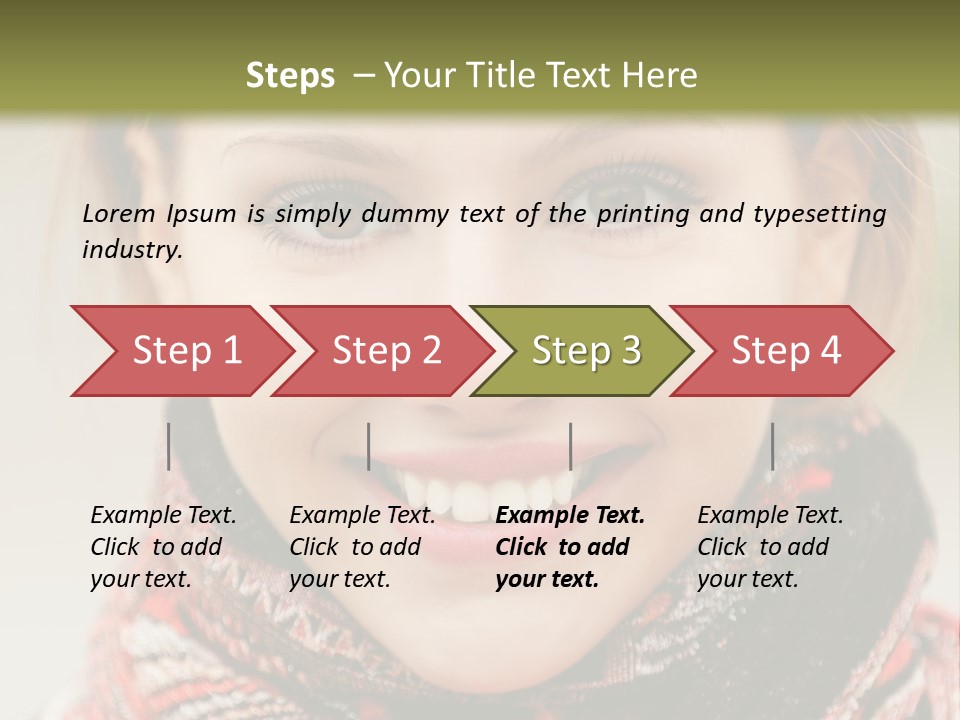 A Woman Smiling With A Scarf Around Her Neck PowerPoint Template
