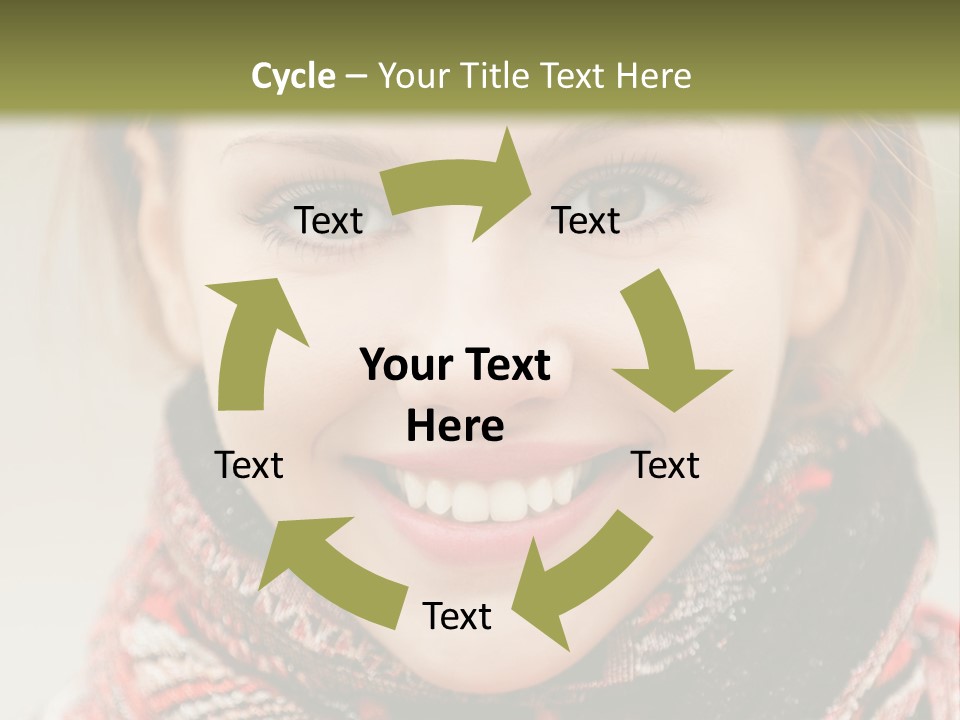 A Woman Smiling With A Scarf Around Her Neck PowerPoint Template