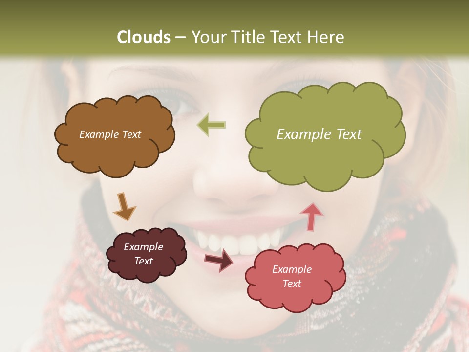 A Woman Smiling With A Scarf Around Her Neck PowerPoint Template