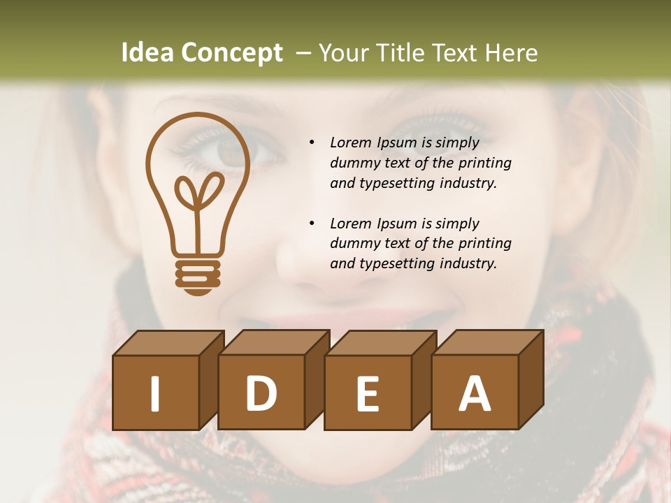 A Woman Smiling With A Scarf Around Her Neck PowerPoint Template