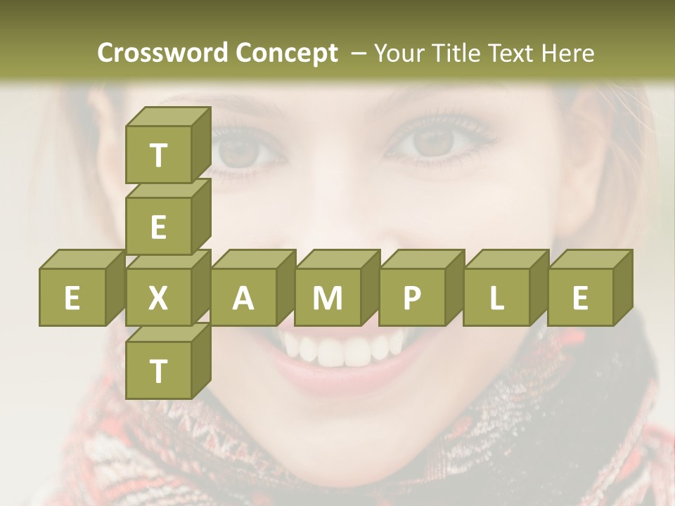 A Woman Smiling With A Scarf Around Her Neck PowerPoint Template