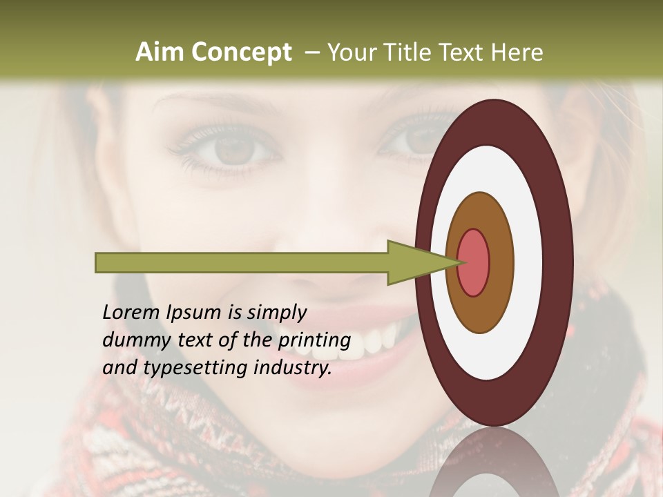 A Woman Smiling With A Scarf Around Her Neck PowerPoint Template