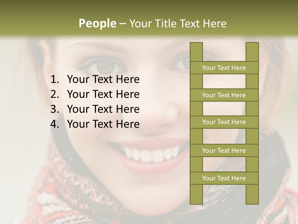 A Woman Smiling With A Scarf Around Her Neck PowerPoint Template