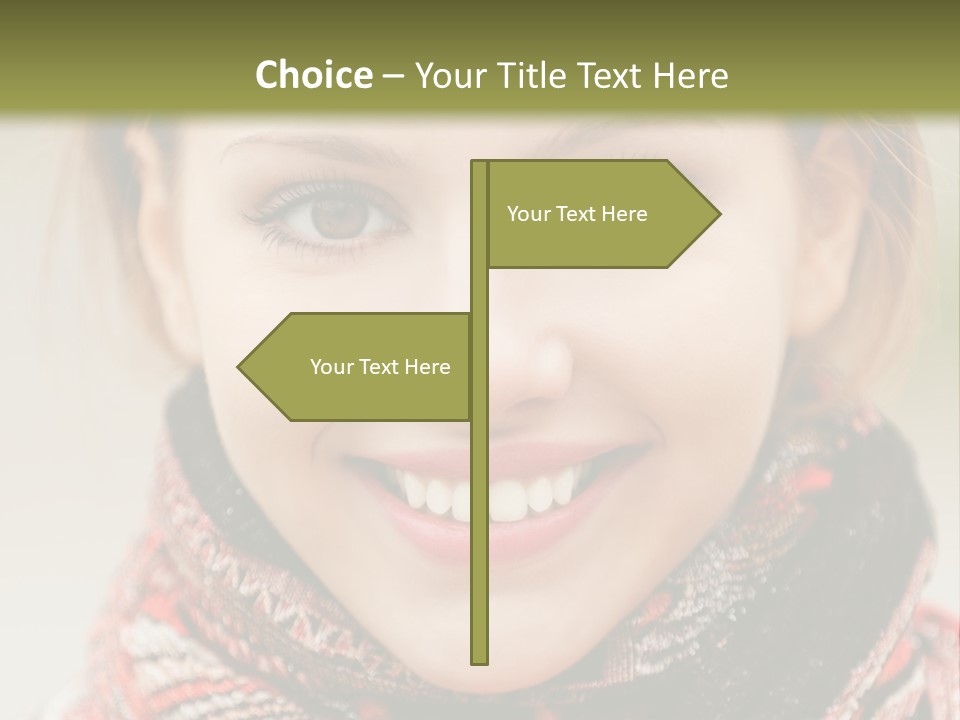 A Woman Smiling With A Scarf Around Her Neck PowerPoint Template