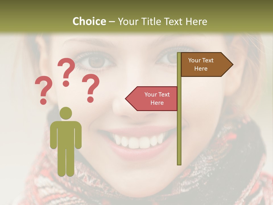 A Woman Smiling With A Scarf Around Her Neck PowerPoint Template