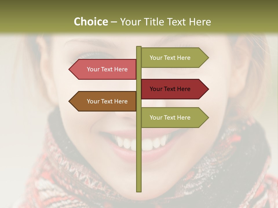 A Woman Smiling With A Scarf Around Her Neck PowerPoint Template