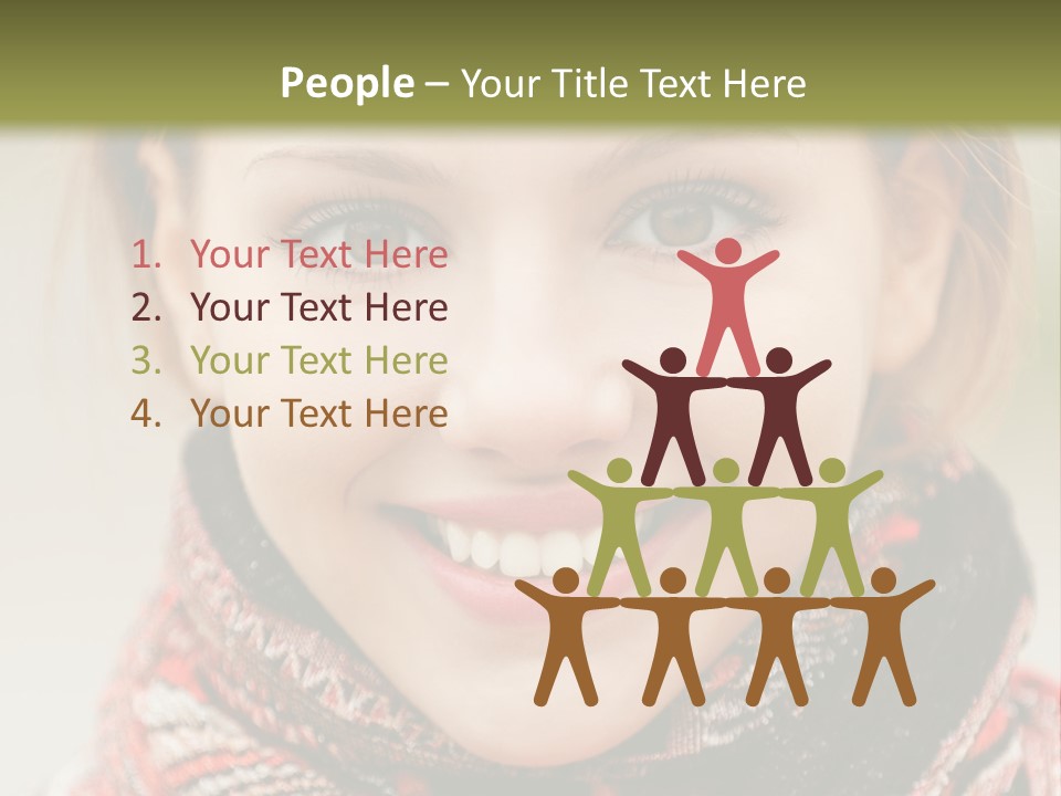 A Woman Smiling With A Scarf Around Her Neck PowerPoint Template