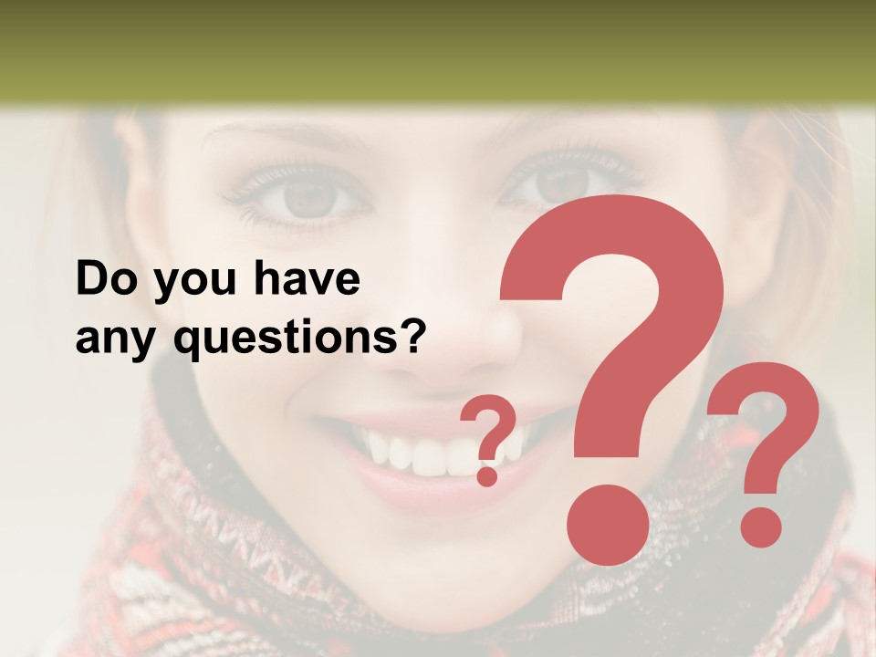 A Woman Smiling With A Scarf Around Her Neck PowerPoint Template