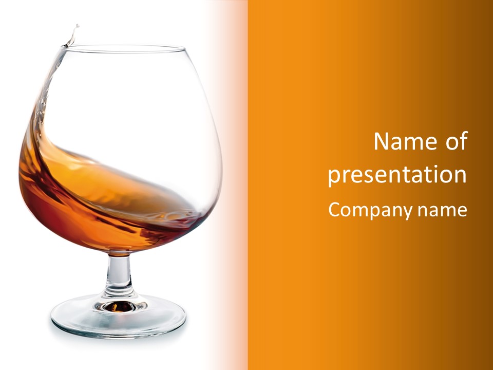 A Glass Of Whiskey On A White And Orange Background PowerPoint Template