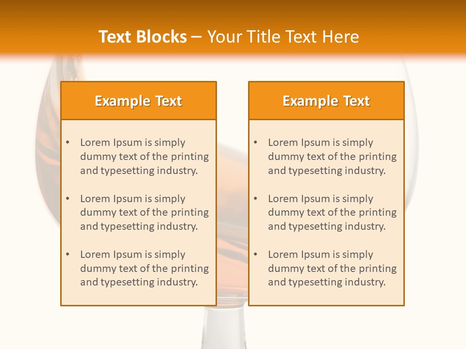 A Glass Of Whiskey On A White And Orange Background PowerPoint Template