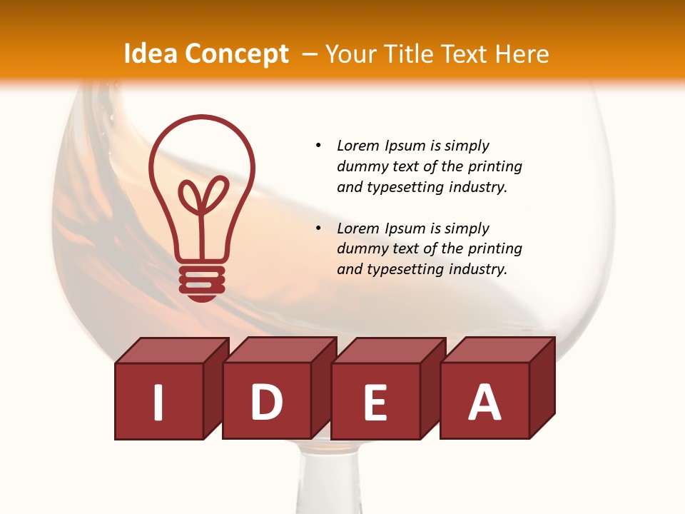 A Glass Of Whiskey On A White And Orange Background PowerPoint Template