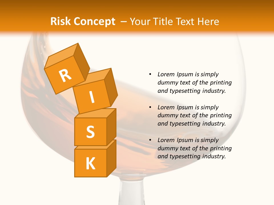 A Glass Of Whiskey On A White And Orange Background PowerPoint Template