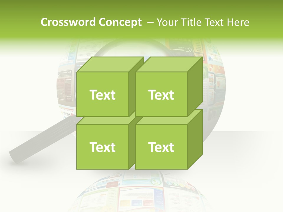 A Magnifying Glass On Top Of A Colorful Globe PowerPoint Template