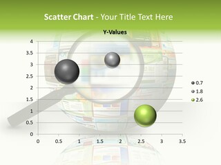 A Magnifying Glass On Top Of A Colorful Globe PowerPoint Template