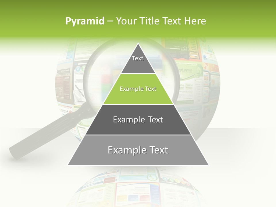 A Magnifying Glass On Top Of A Colorful Globe PowerPoint Template