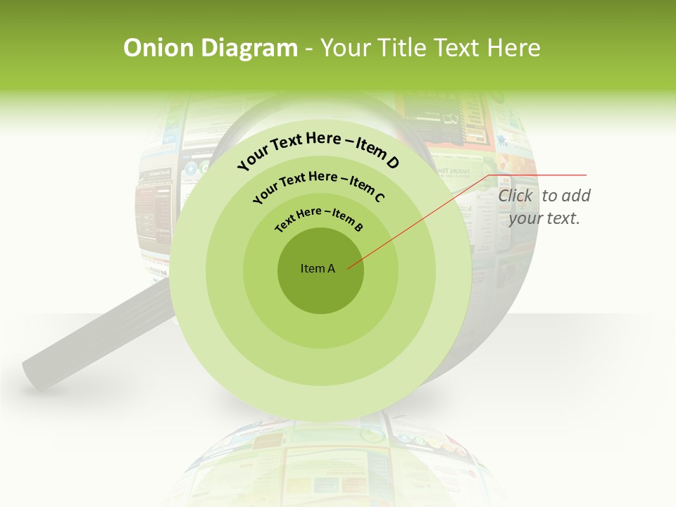 A Magnifying Glass On Top Of A Colorful Globe PowerPoint Template