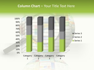 A Magnifying Glass On Top Of A Colorful Globe PowerPoint Template