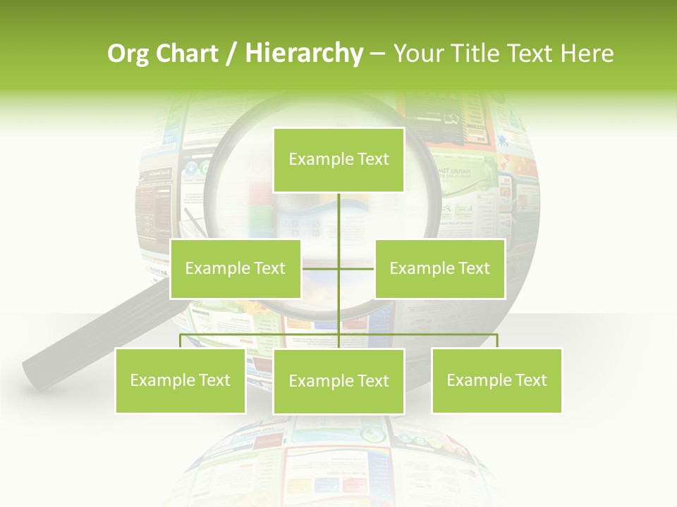 A Magnifying Glass On Top Of A Colorful Globe PowerPoint Template