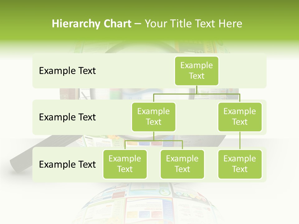 A Magnifying Glass On Top Of A Colorful Globe PowerPoint Template