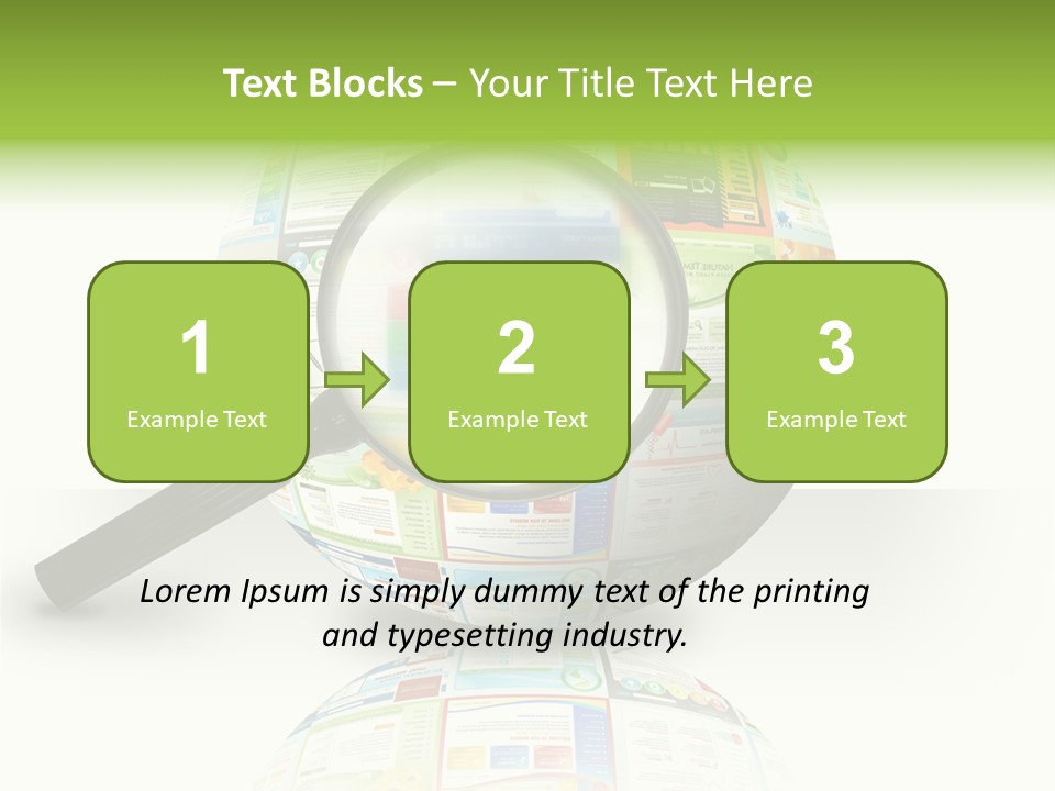 A Magnifying Glass On Top Of A Colorful Globe PowerPoint Template