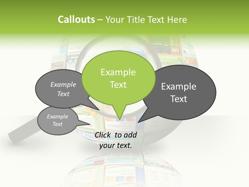 A Magnifying Glass On Top Of A Colorful Globe PowerPoint Template