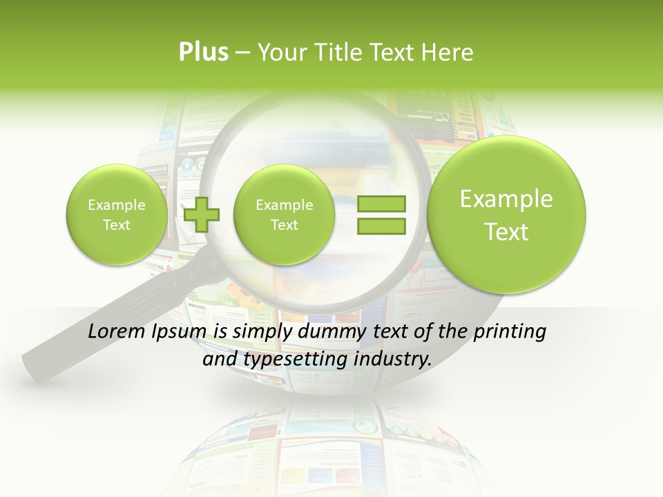 A Magnifying Glass On Top Of A Colorful Globe PowerPoint Template