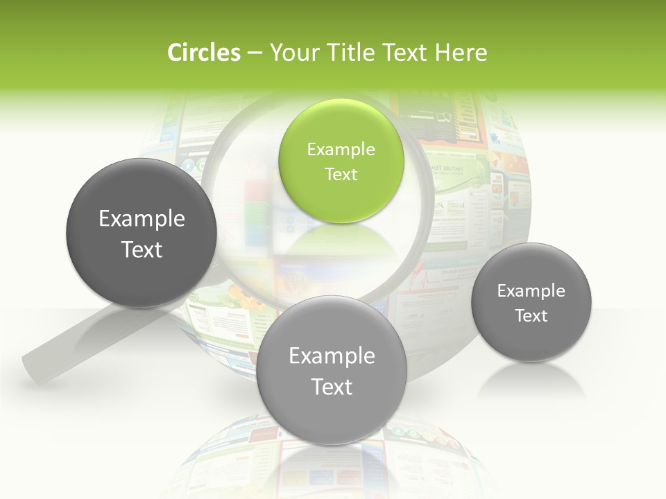 A Magnifying Glass On Top Of A Colorful Globe PowerPoint Template