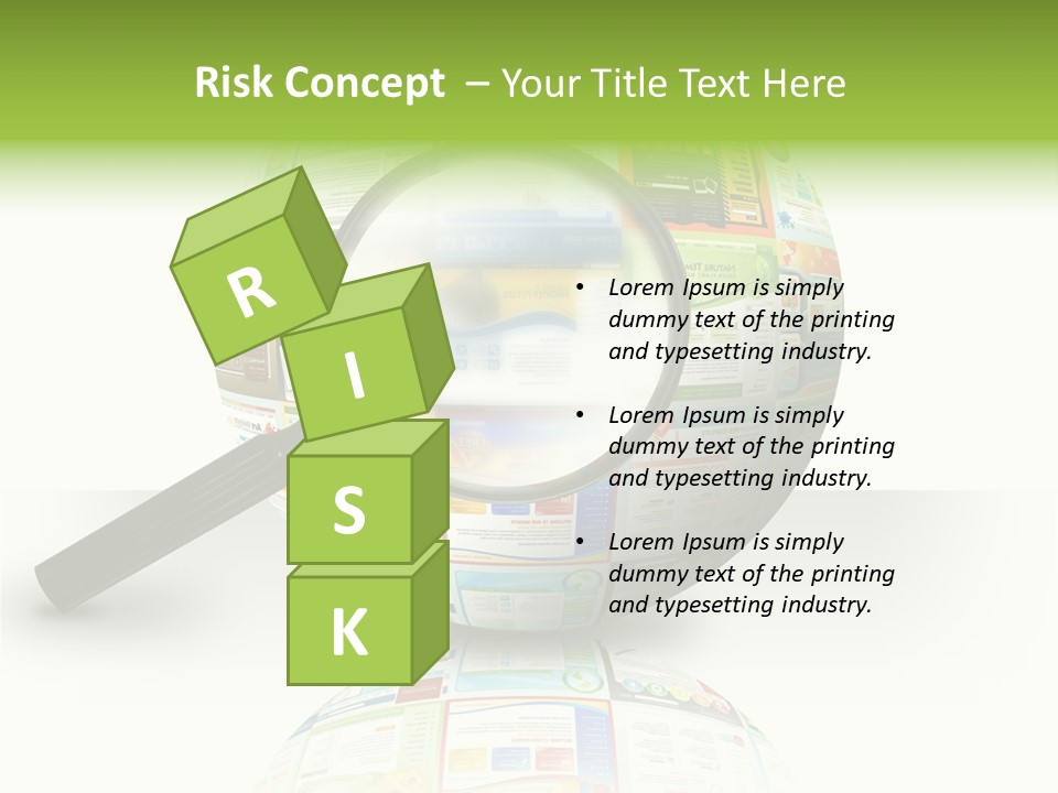 A Magnifying Glass On Top Of A Colorful Globe PowerPoint Template