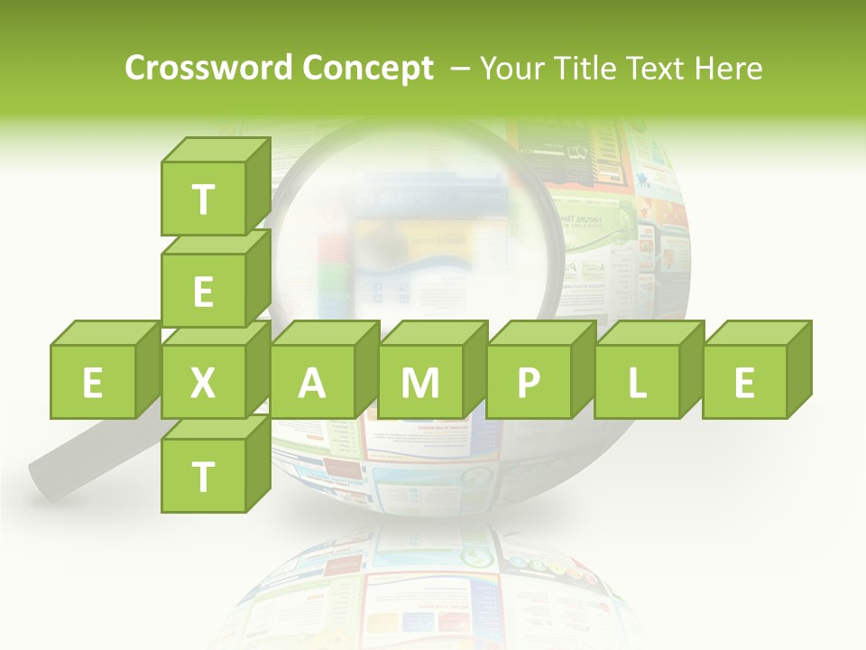 A Magnifying Glass On Top Of A Colorful Globe PowerPoint Template