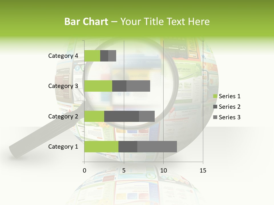 A Magnifying Glass On Top Of A Colorful Globe PowerPoint Template