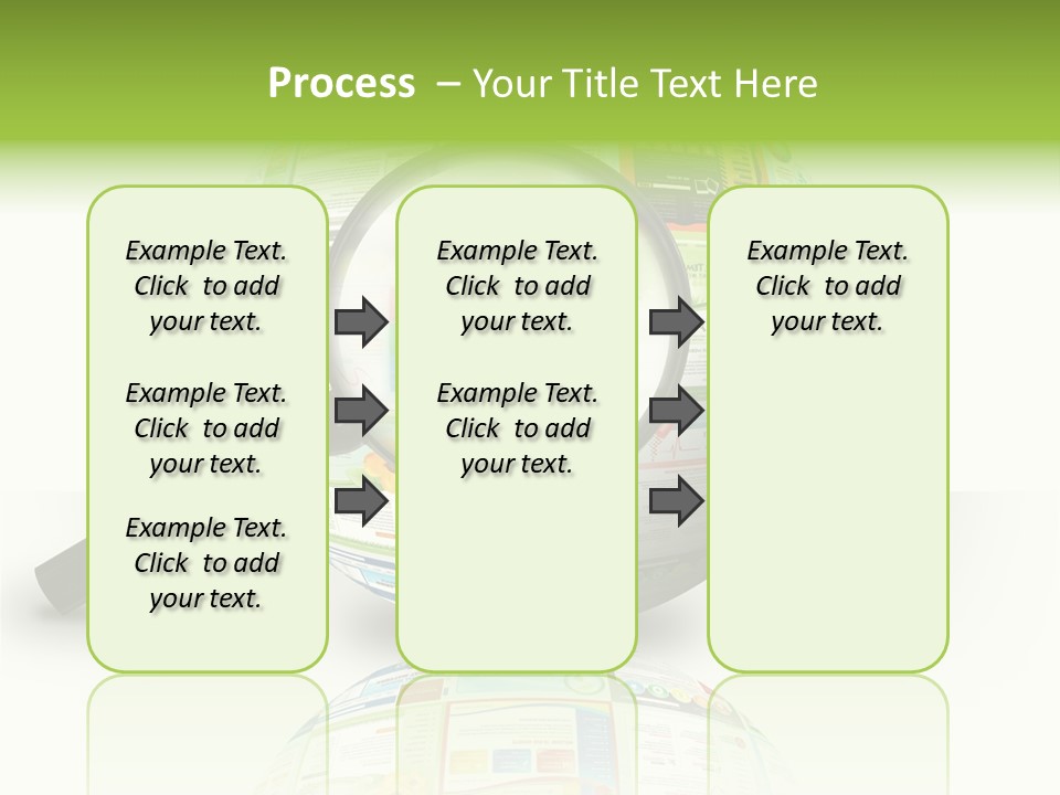 A Magnifying Glass On Top Of A Colorful Globe PowerPoint Template