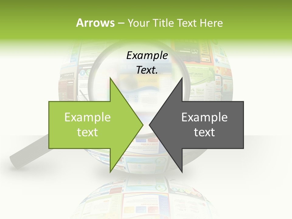 A Magnifying Glass On Top Of A Colorful Globe PowerPoint Template